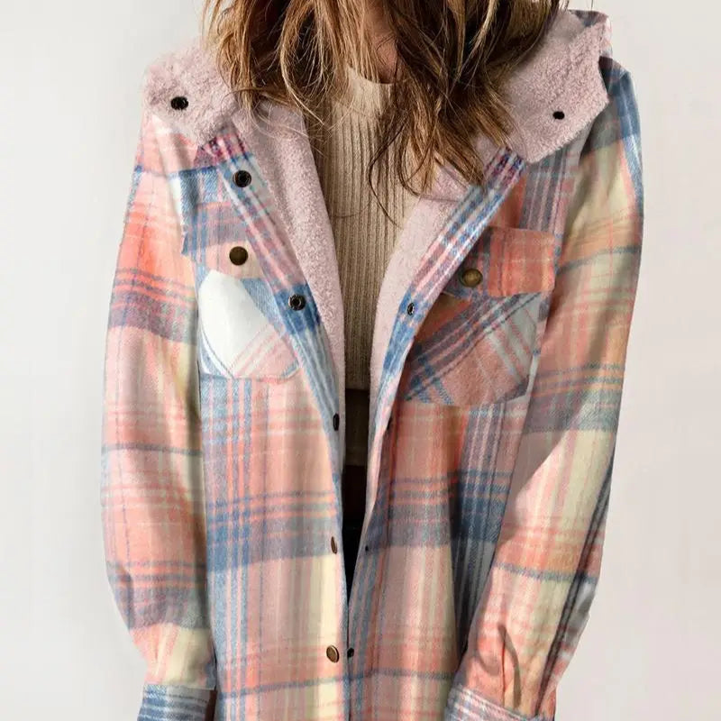 Femmes - Veste d'hiver - Carreaux classique - Doublure à capuchon - Élégance et confort pour la saison froide