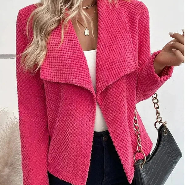 Femmes - Veste blazer en tricot texturé - coupe décontractée