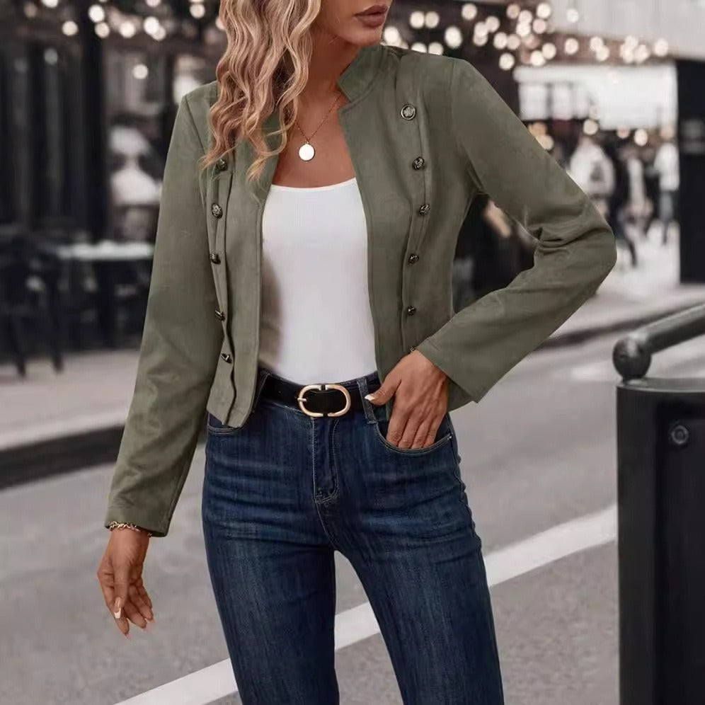 Femmes - Veste de tailleur - Velours - Double boutonnage - Élégante et tendance