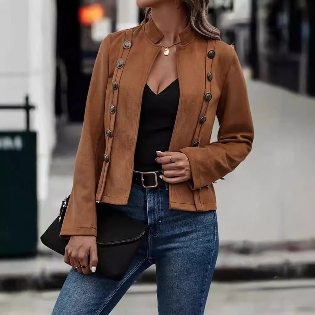 Femmes - Veste de tailleur - Velours - Double boutonnage - Élégante et tendance