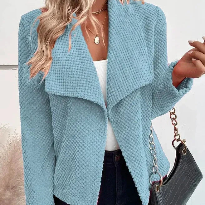 Femmes - Veste blazer en tricot texturé - coupe décontractée