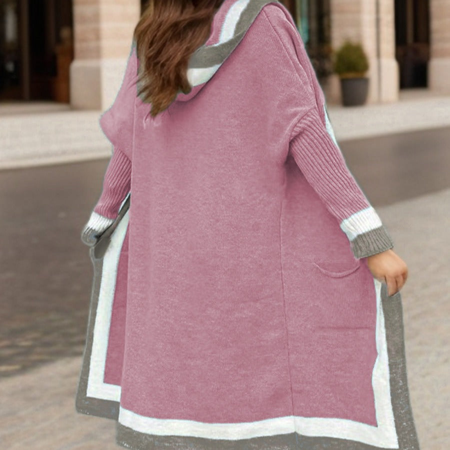 Femmes - Cardigan long à capuche - Coupe confortable