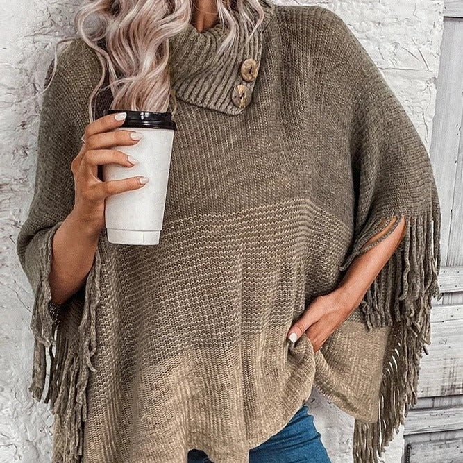 Femmes - Top en tricot surdimensionné - Col roulé