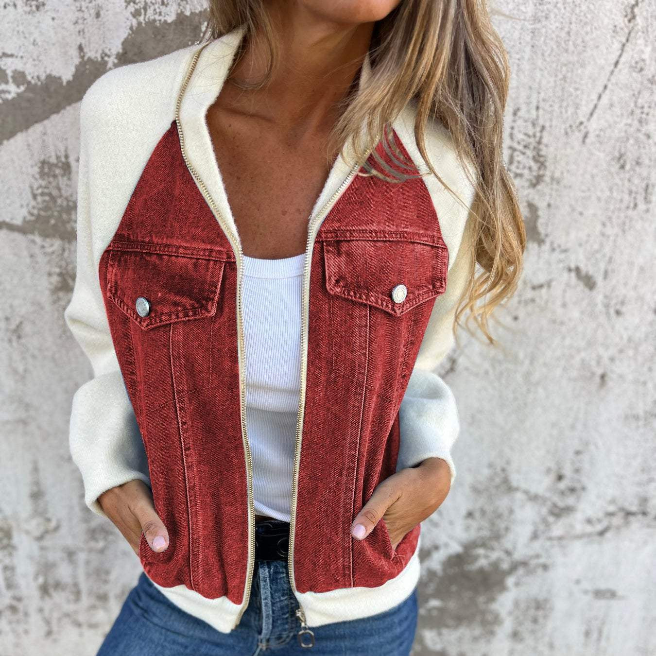 Femmes - Veste en jean classique - Denim souple et durable - Tendance et polyvalente