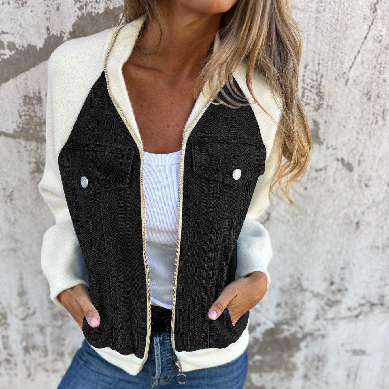 Femmes - Veste en jean classique - Denim souple et durable - Tendance et polyvalente