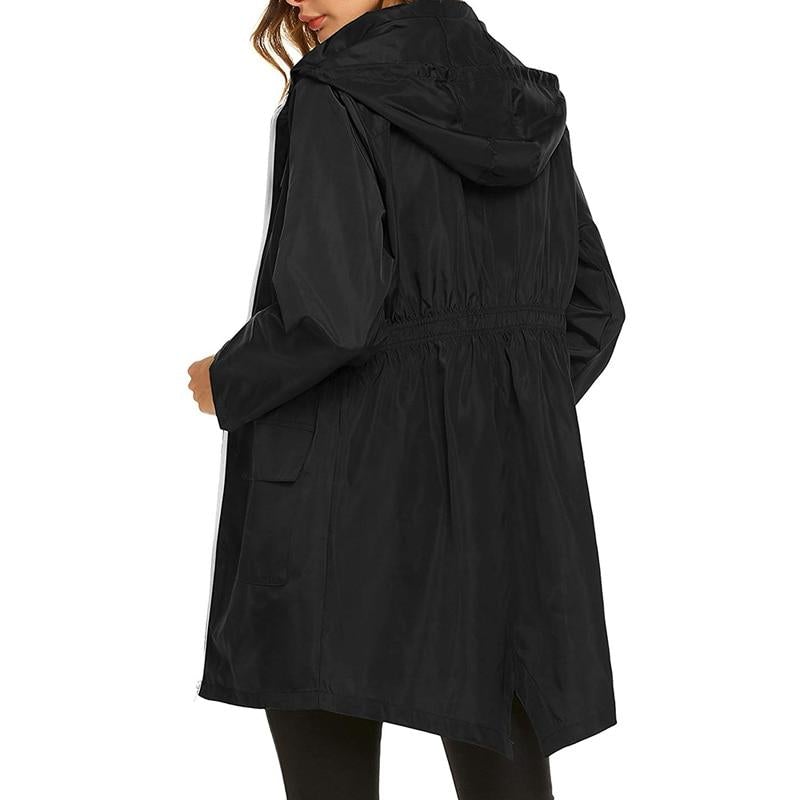 Femmes - Veste coupe-vent à capuche - Imperméable et légère - Parfaite pour les aventures en plein air
