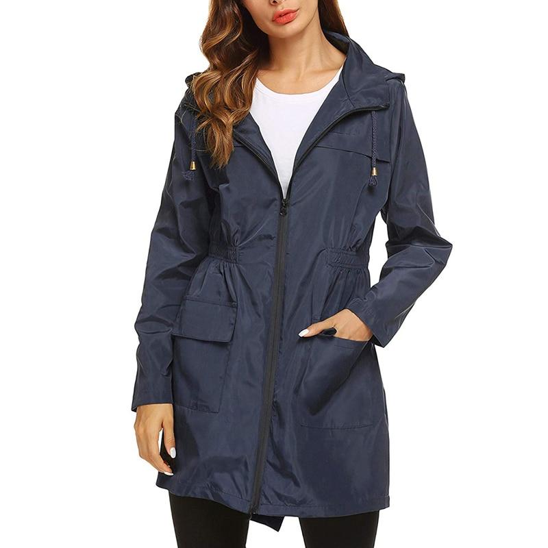 Femmes - Veste coupe-vent à capuche - Imperméable et légère - Parfaite pour les aventures en plein air