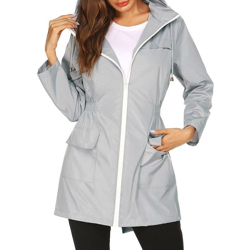 Femmes - Veste coupe-vent à capuche - Imperméable et légère - Parfaite pour les aventures en plein air