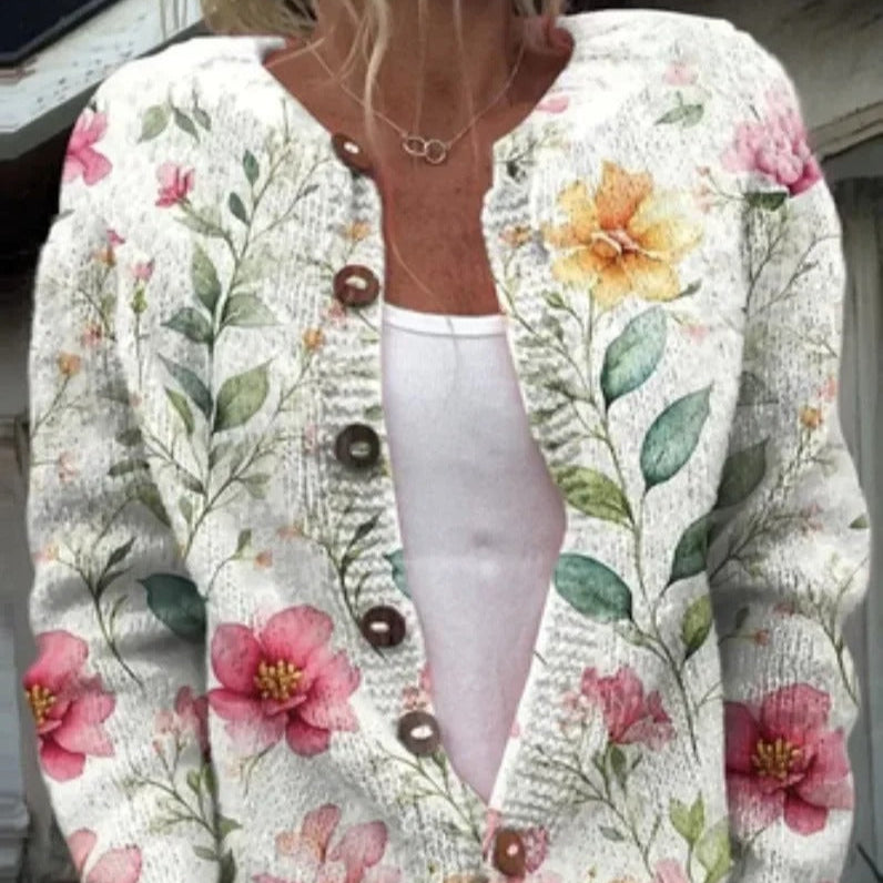 Femmes - Cardigan à fleurs - Tissu léger - Élégant et doux - Vêtement d'été parfait