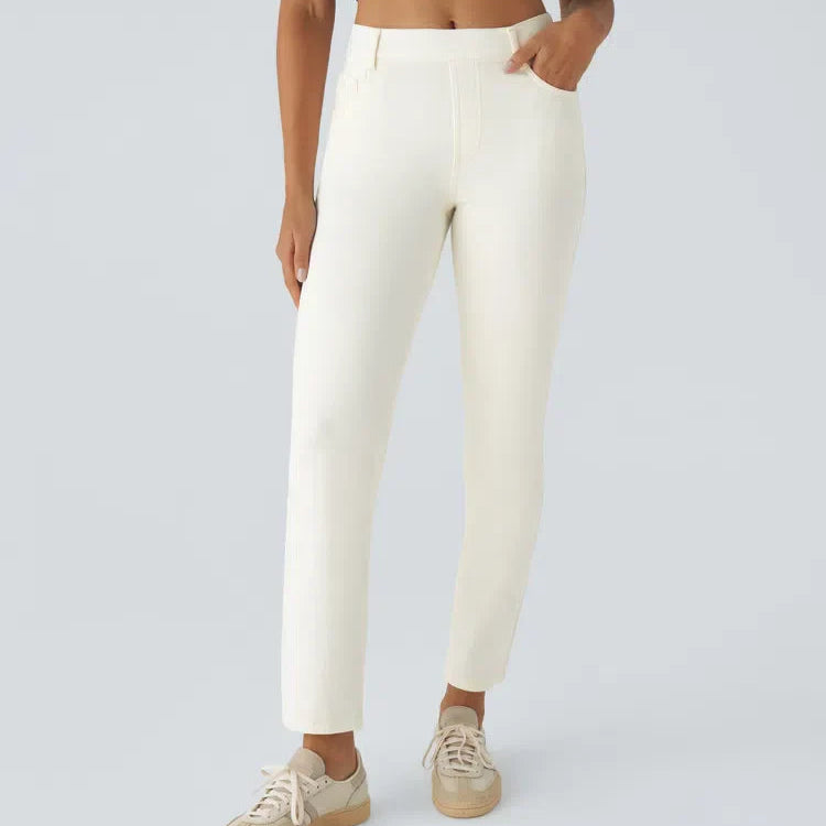 Femmes - Pantalon Élastique Confortable - Tissu doux - Idéal pour le Quotidien - Pantalon Pratique et Stylé