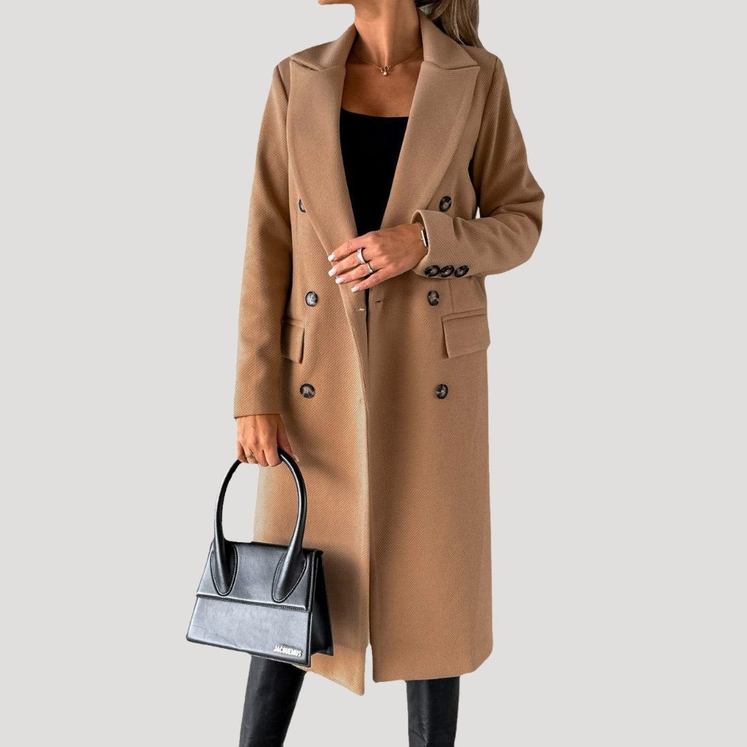 Femmes - Manteau long d'hiver - double boutonnage
