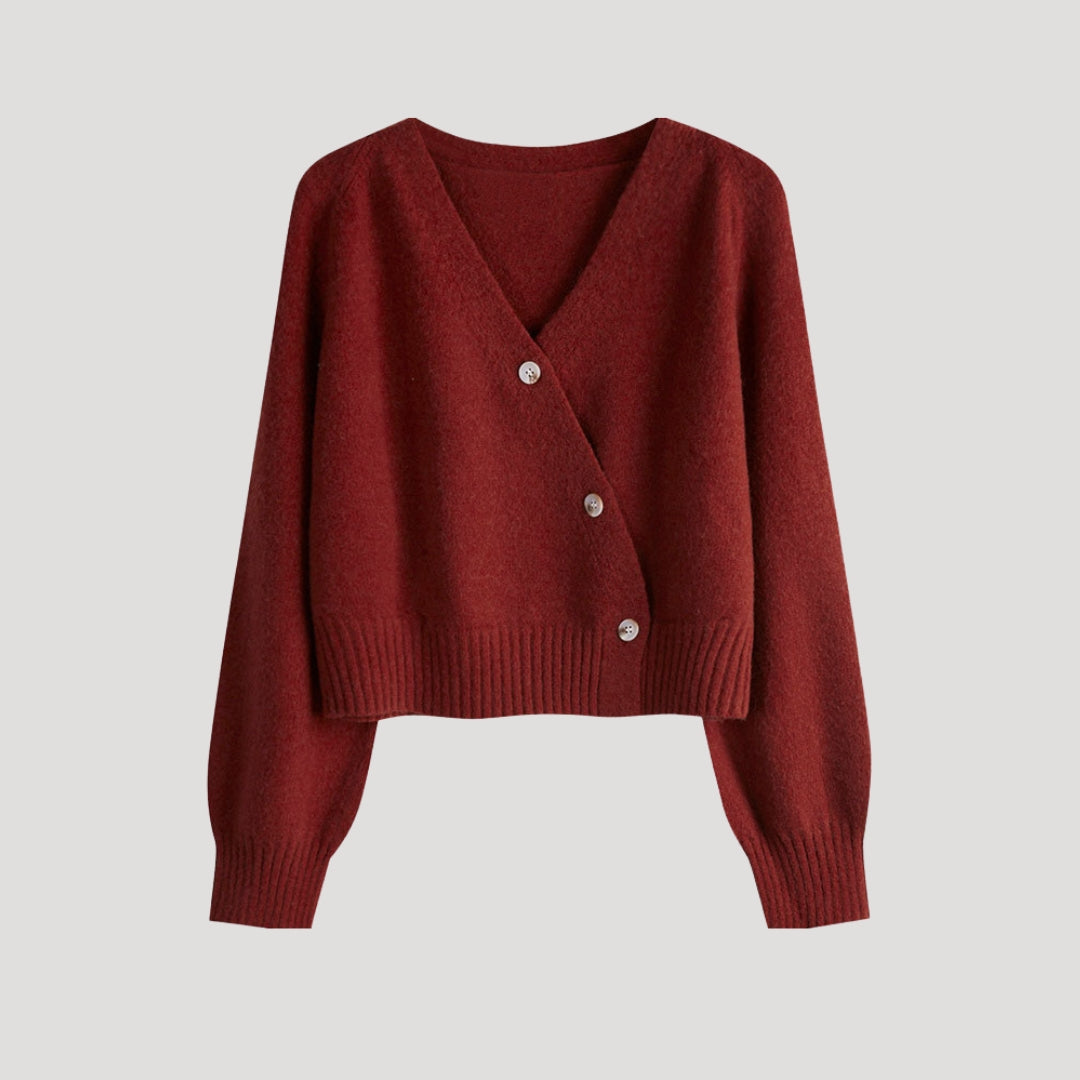 Femmes - Cardigan en tricot à col en V - boutonné