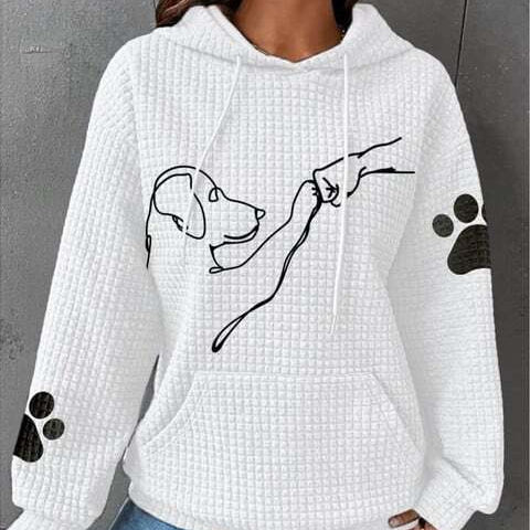 Femmes - Sweat - Capuche douillet - Imprimé adorable de chien - Confort et style pour tous les jours