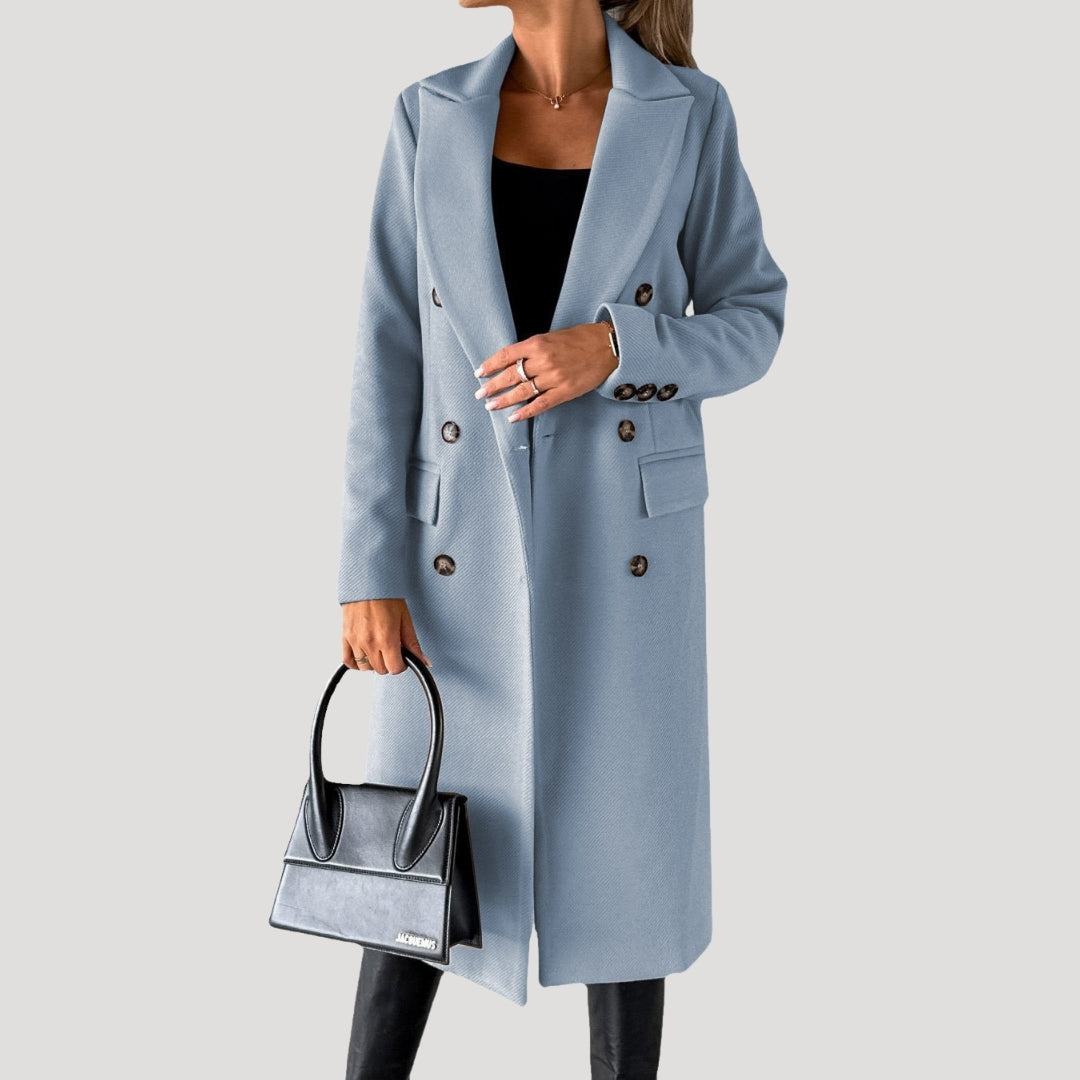 Femmes - Manteau long d'hiver - double boutonnage