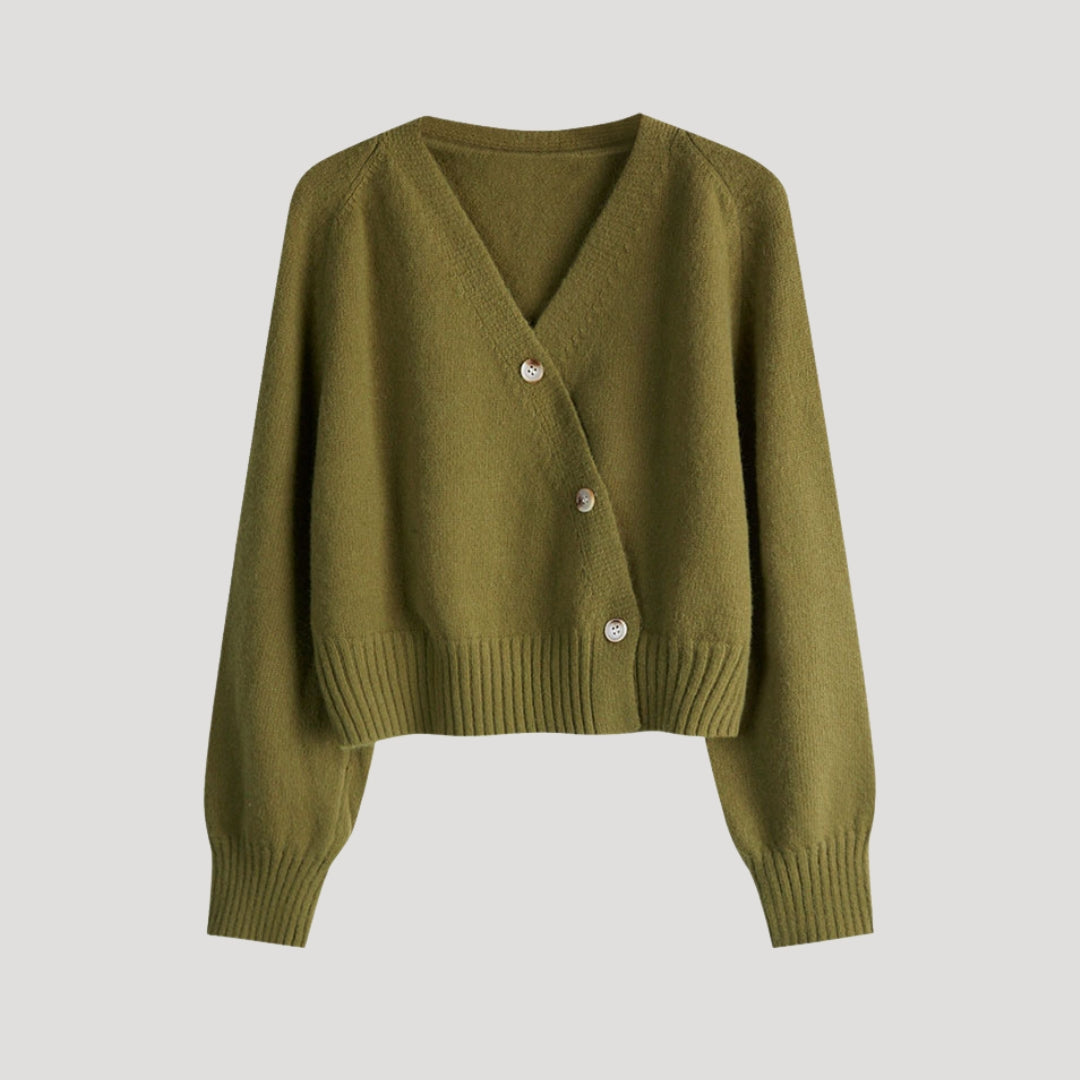 Femmes - Cardigan en tricot à col en V - boutonné