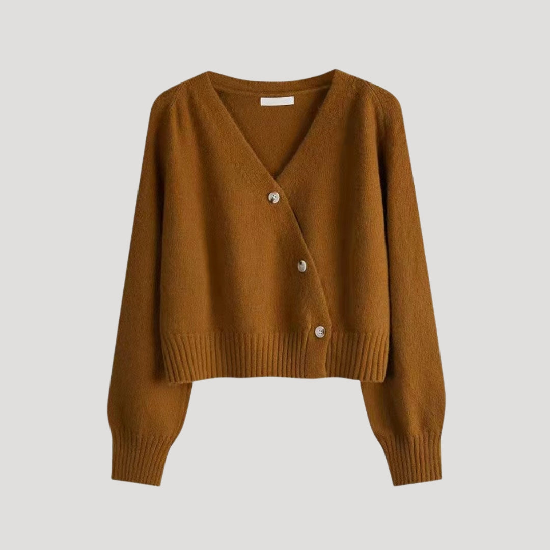 Femmes - Cardigan en tricot à col en V - boutonné