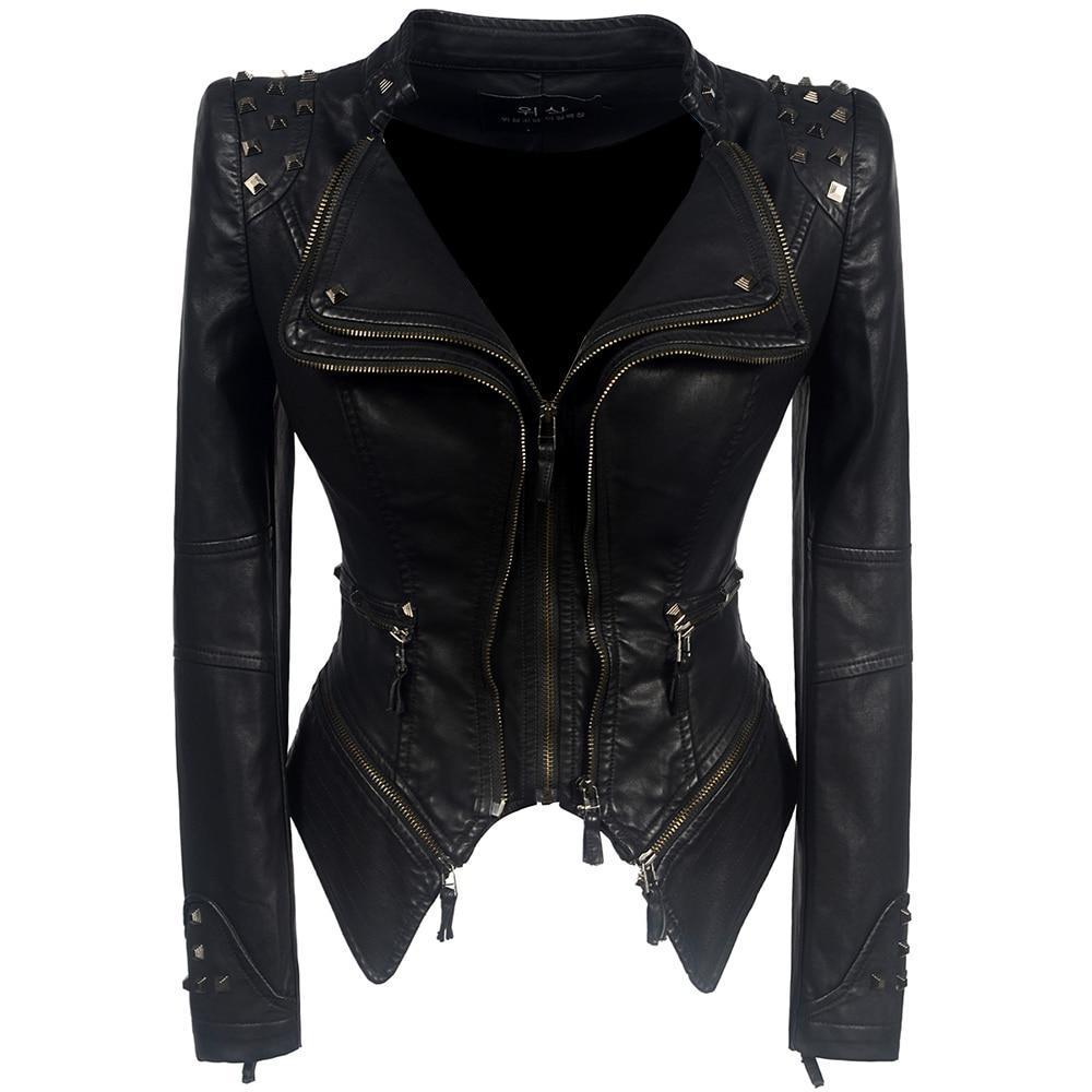 Femmes - Veste de motard ajustée - Design élégant et moderne - Veste tendance pour un style affirmé