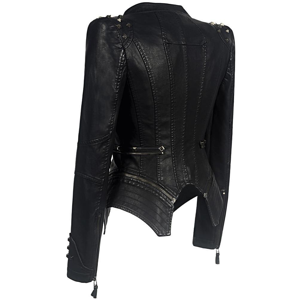 Femmes - Veste de motard ajustée - Design élégant et moderne - Veste tendance pour un style affirmé