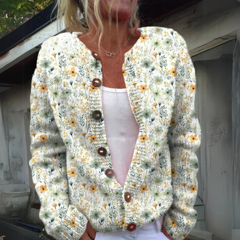 Femmes - Cardigan à fleurs - Tissu léger - Élégant et doux - Vêtement d'été parfait