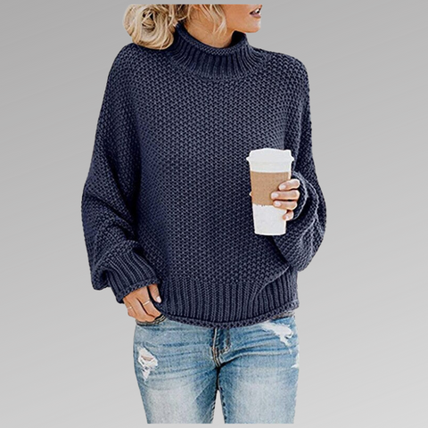 Femmes - Pull - Tricot doux - Col roulé chaud et ample - Confort et style pour l'hiver
