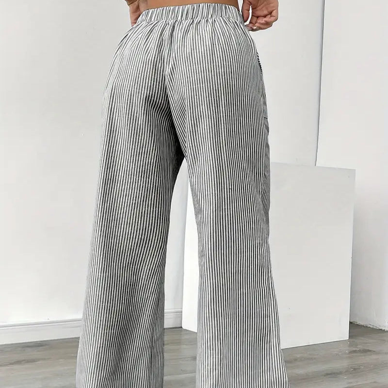 Femmes - Pantalon - Rayé tendance - Tissu confortable et stylé - Idéal pour un look chic
