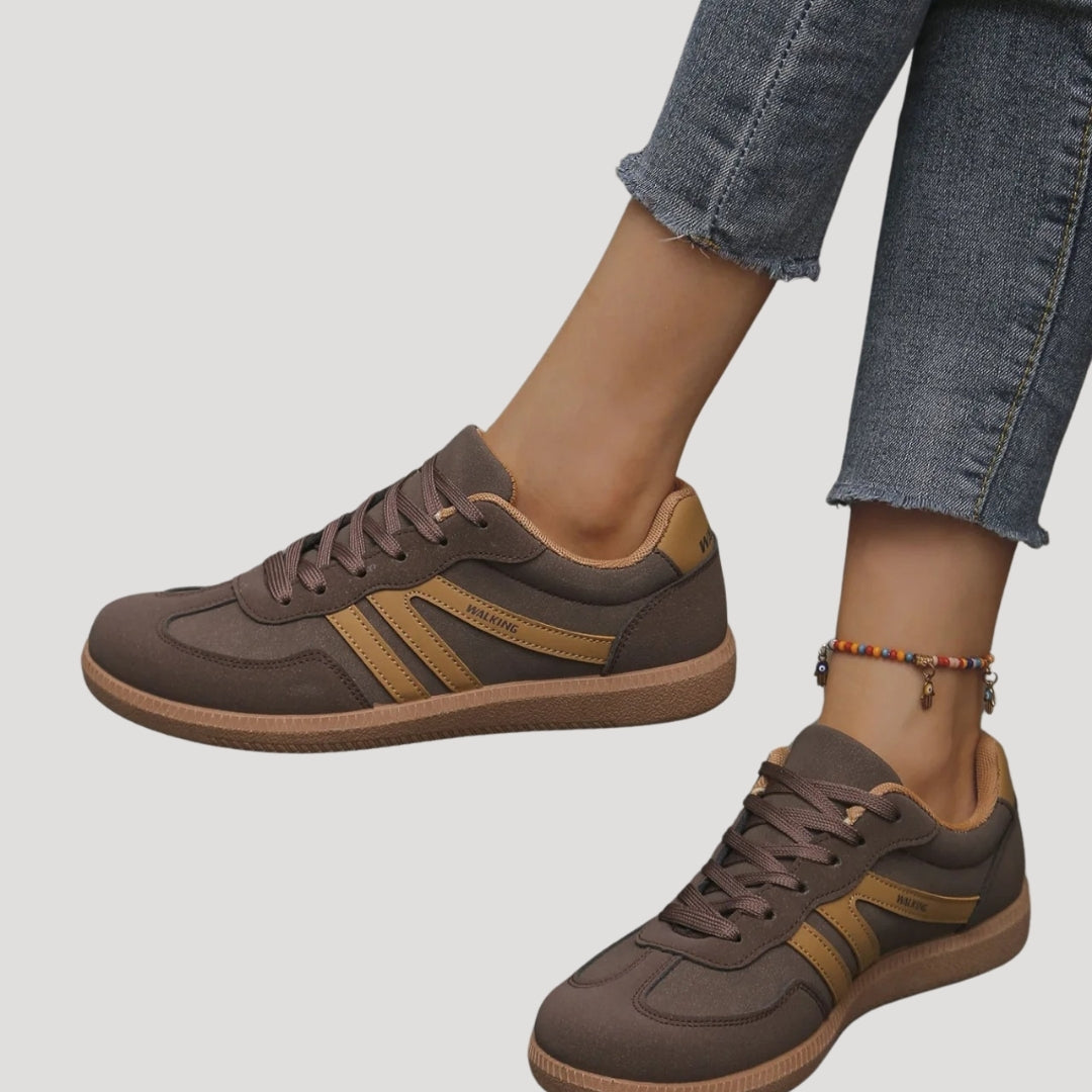 Femmes - Baskets à lacets - Matériau durable - Rayures élégantes - Chaussures confortables pour le quotidien