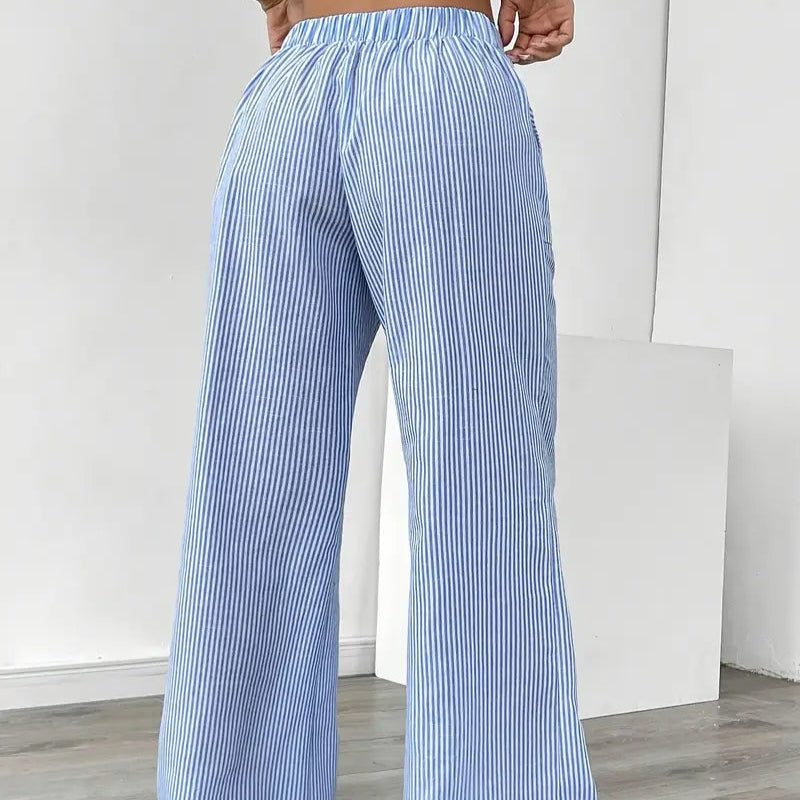 Femmes - Pantalon - Rayé tendance - Tissu confortable et stylé - Idéal pour un look chic