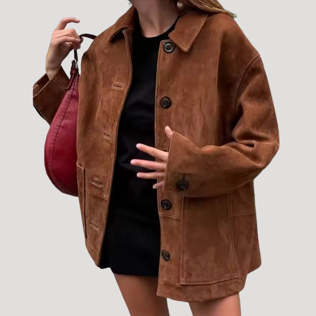 Femmes - Veste d'hiver en daim - Style oversize