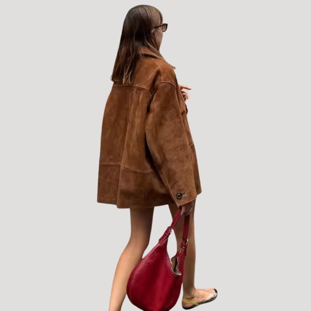Femmes - Veste d'hiver en daim - Style oversize