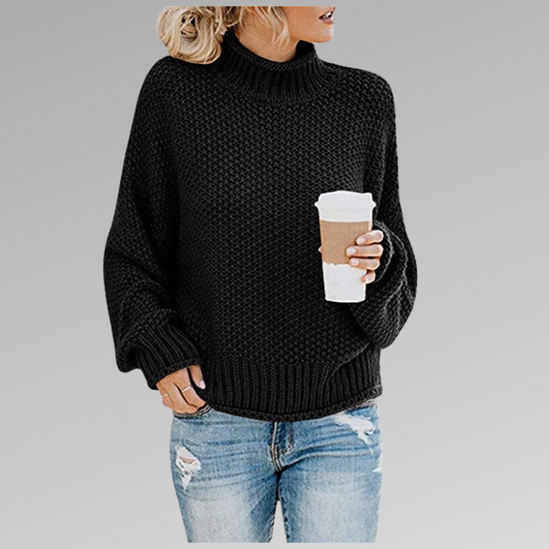 Femmes - Pull - Tricot doux - Col roulé chaud et ample - Confort et style pour l'hiver
