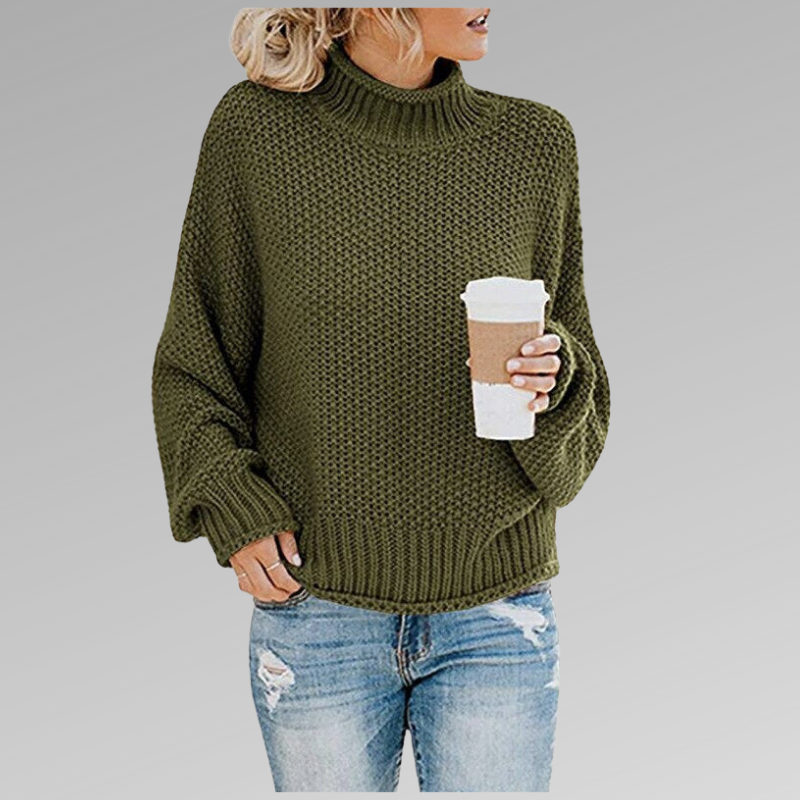 Femmes - Pull - Tricot doux - Col roulé chaud et ample - Confort et style pour l'hiver