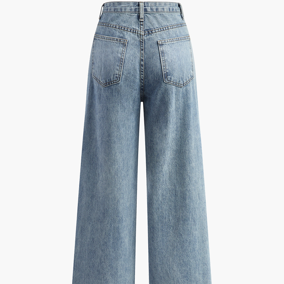 Femmes - Jeans - Denim - Taille asymétrique - Jambe large pour un look tendance et chic sans effort