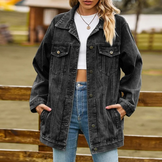 Femmes - Veste en jean élégante - Tissu durable - Confortable et polyvalente pour toute l'année - Style tendance