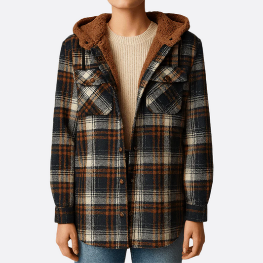 Femmes - Veste d'hiver - Carreaux classique - Doublure à capuchon - Élégance et confort pour la saison froide