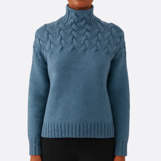 Femmes - Pull d'hiver en tricot - Col roulé doux et chaud - Pull tendance pour l'hiver