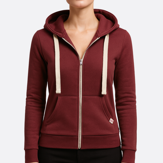 Femmes - Sweat à capuche zippé - Tissu doux - Confortable et tendance
