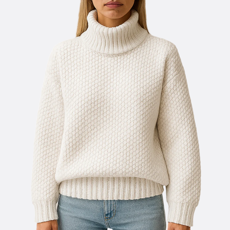 Femme - Pull chaud - Tricot à col roulé - Confortable et élégant - Idéal pour l'hiver
