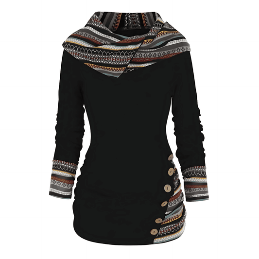 Femme - Sweatshirt d'hiver à capuche Ethno-Style