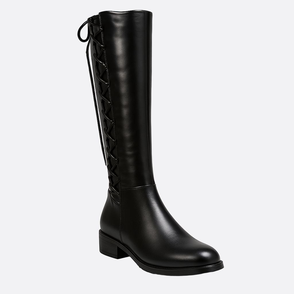 Femmes - Bottes - Lacets jusqu'au genou - Style plat et tendance - Confort et élégance au quotidien