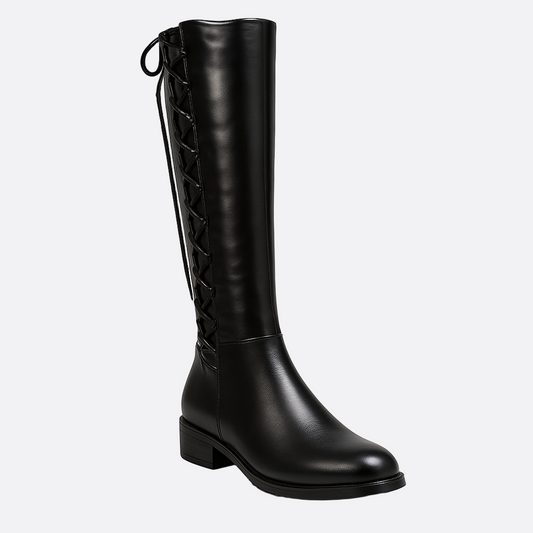 Femmes - Bottes - Lacets jusqu'au genou - Style plat et tendance - Confort et élégance au quotidien