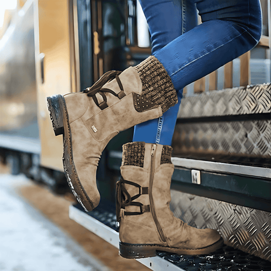 Femmes - Bottines en daim - Semelle plate