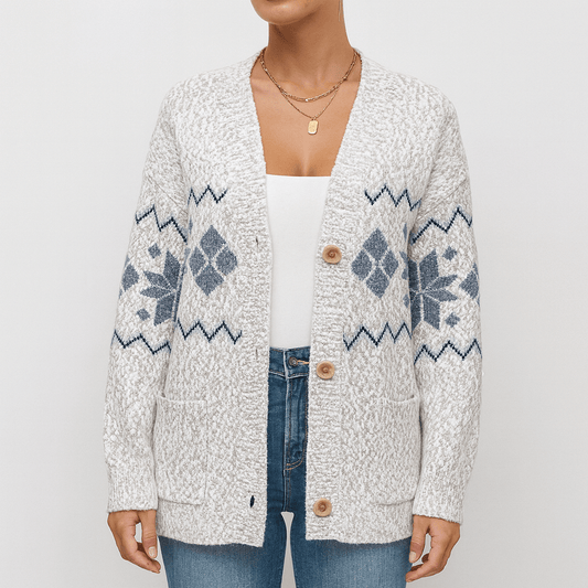 Femmes - Cardigan à boutons en tricot - Style automne