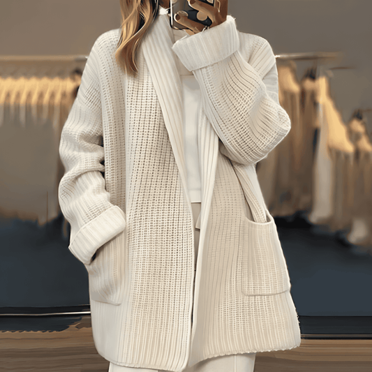 Femmes - Cardigan en tricot à coupe surdimensionnée - Mélange de laine