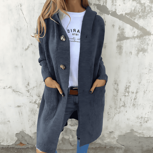Femmes - Cardigan long en laine - coupe décontractée