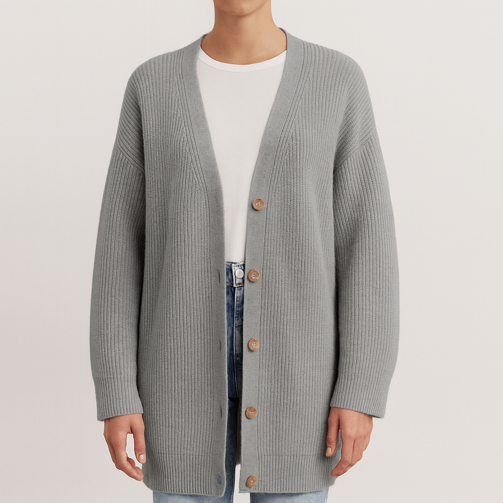 Cardigan boutonné rayé pour femme - Coupe décontractée