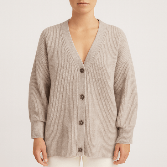 Femmes - Cardigan surdimensionné douillet en tricot côtelé - Confort et style pour toutes les occasions