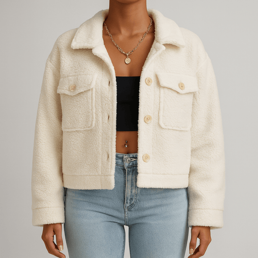 Femmes - Manteau court à texture sherpa - Laine