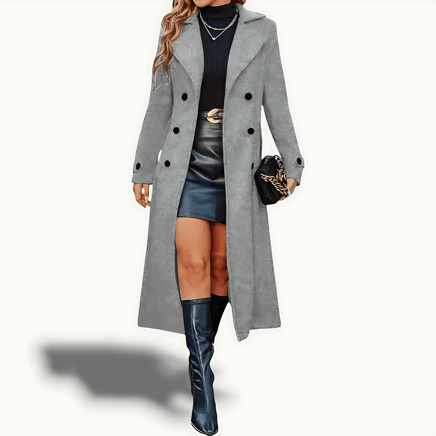 Femmes - Manteau d'hiver long - Double boutonnage