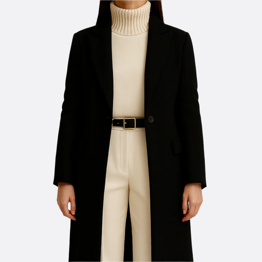 Femmes - Manteau long - Élégance hivernale sur mesure - poches  - Manteau chic pour l'hiver