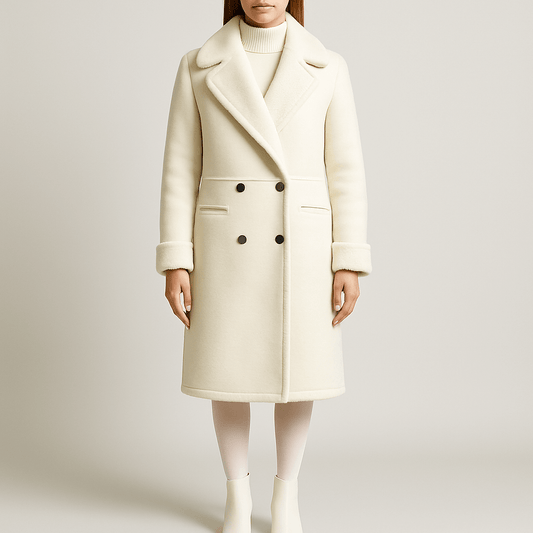 Femmes - Manteau surdimensionné en fausse fourrure - Longueur genou